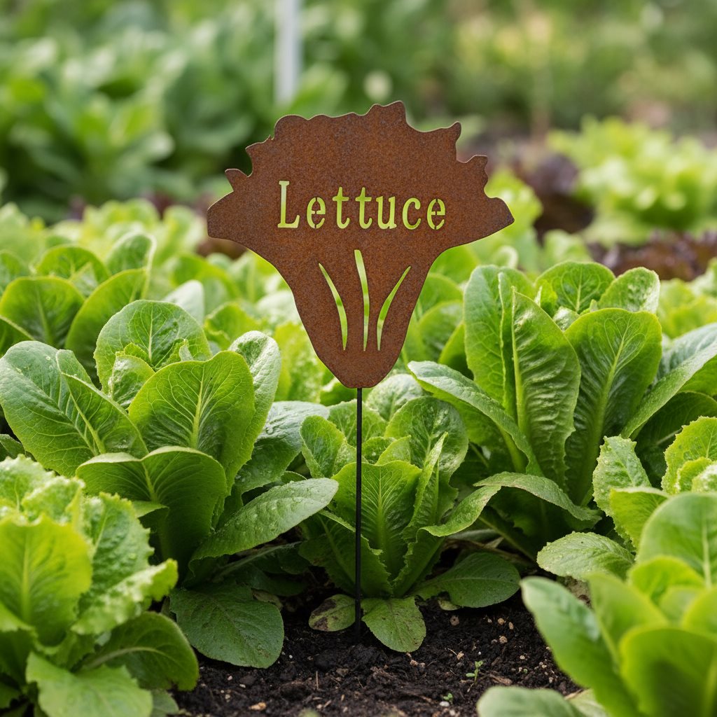 Rustic Lettuce Garden Stake