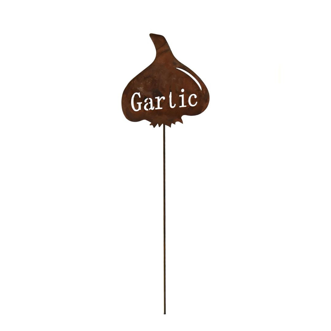 Rustic Garlic Garden Stake