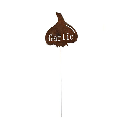 Rustic Garlic Garden Stake