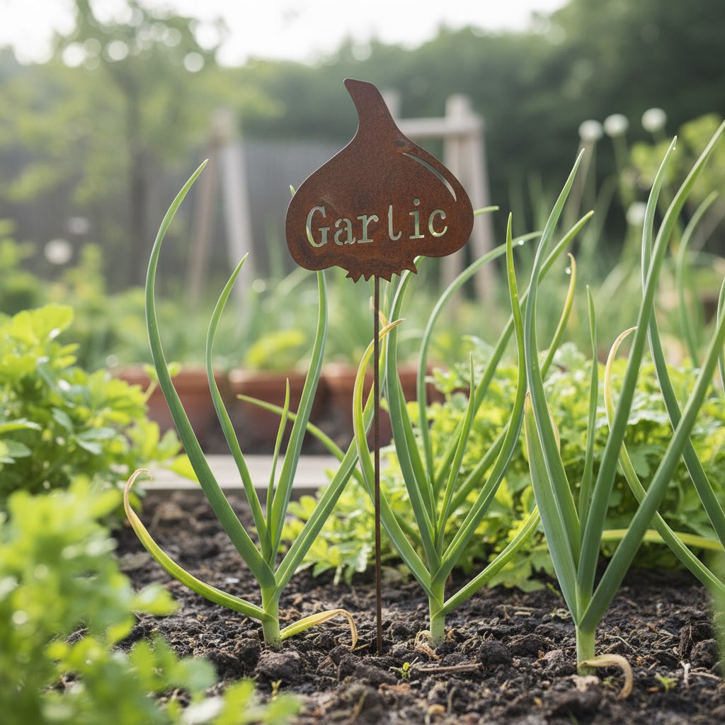 Rustic Garlic Garden Stake
