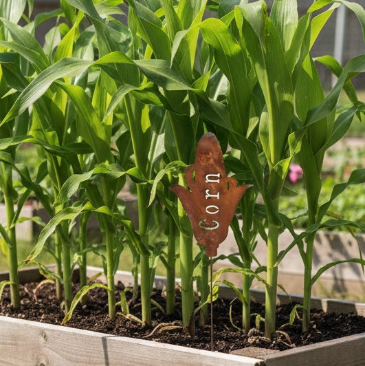 Rustic Corn Garden Stake