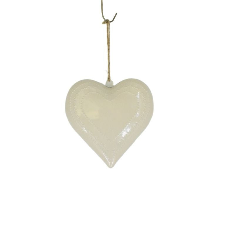 Large White Heart Hanging Decoration