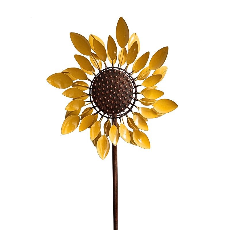 Golden Sunburst Sunflower Garden Windspinner