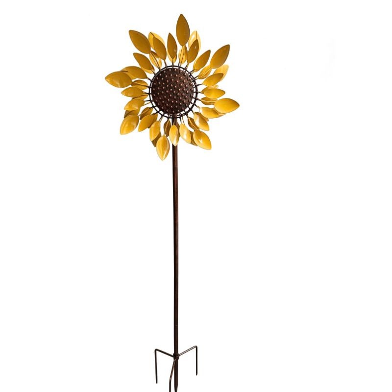 Golden Sunburst Sunflower Garden Windspinner