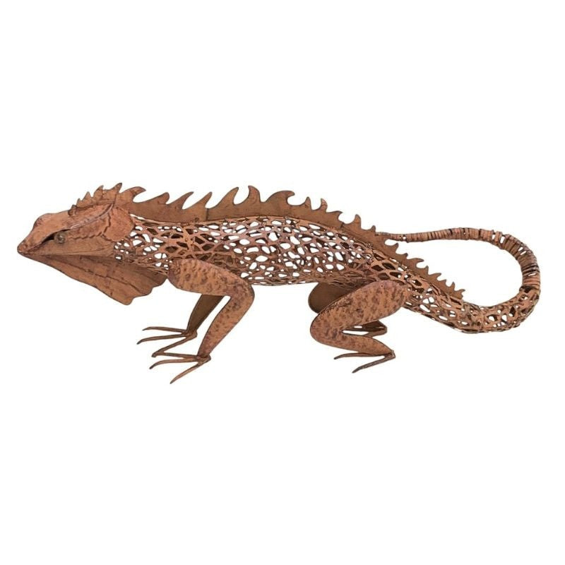 Rusty Lizard Metal Garden Sculpture