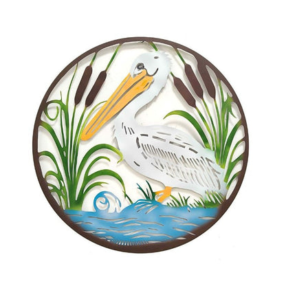 Pelican Metal Garden Wall Art