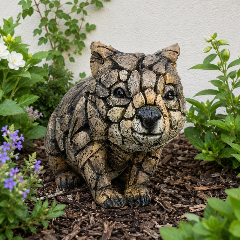 Carved-Stone Resin Wombat Figurine