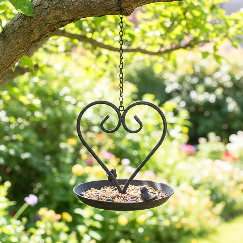 Songbird Heart Hanging Metal Bird Feeder