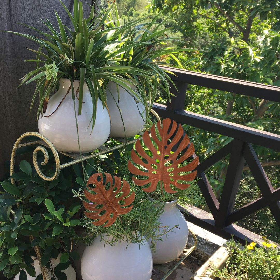 Rustic Monstera Leaf Stake