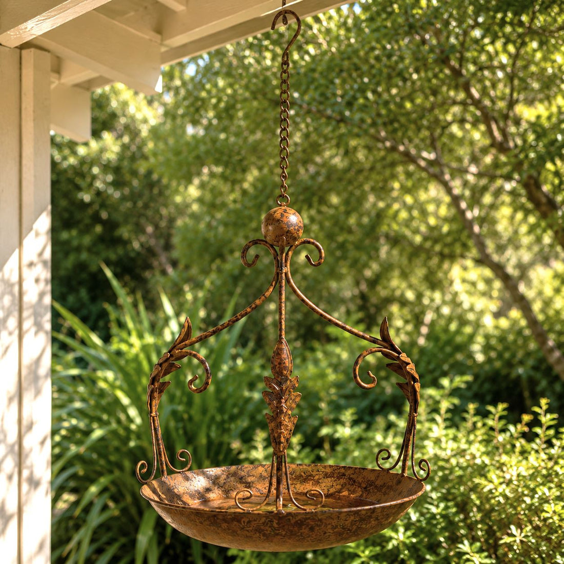 Vintage Rustic Hanging Metal Bird Feeder