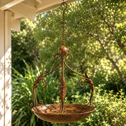 Vintage Rustic Hanging Metal Bird Feeder