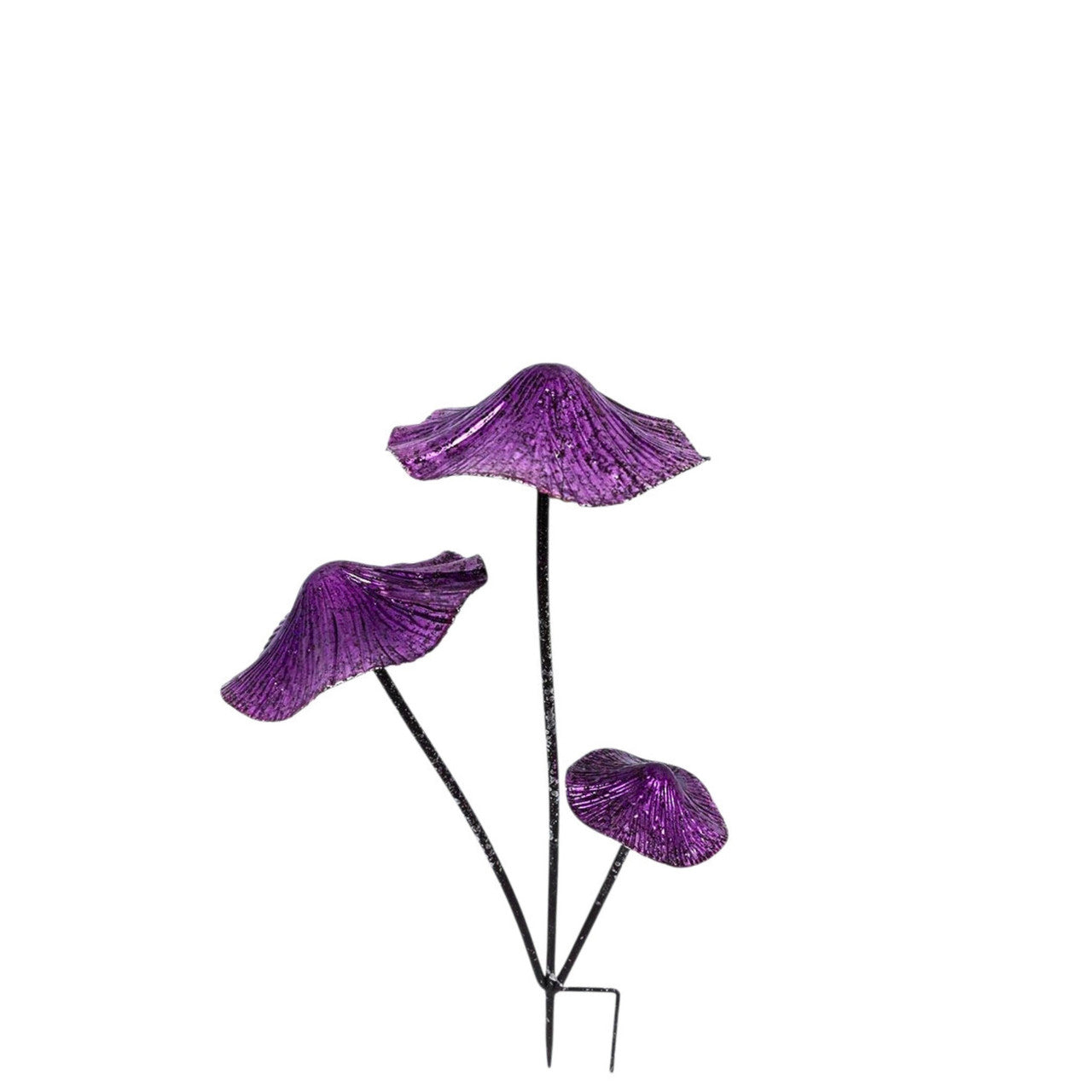 Triple Mushroom Garden Stake - Purple