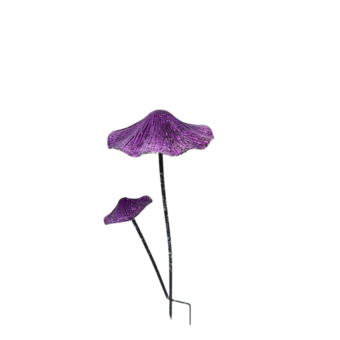 Double Mushroom Garden Stake - Purple