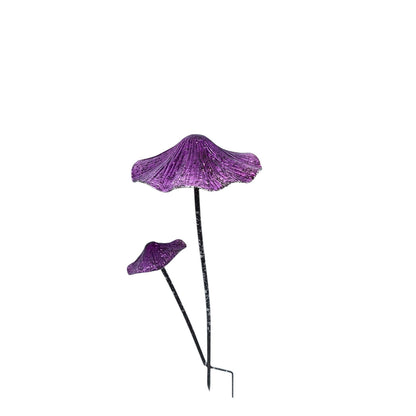 Double Mushroom Garden Stake - Purple
