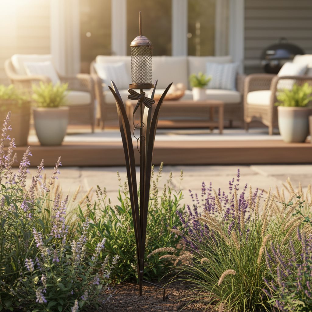 Rustic Bulrush Garden Bird Feeder