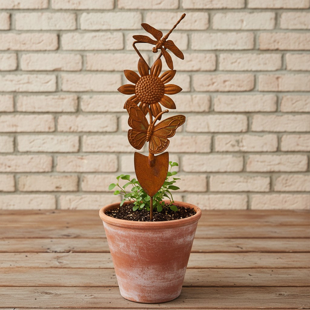 Decorative Dragonfly and Flower Garden Spade