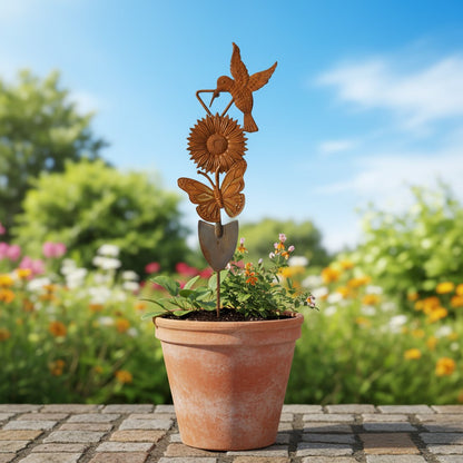 Decorative Bird and Flower Garden Spade