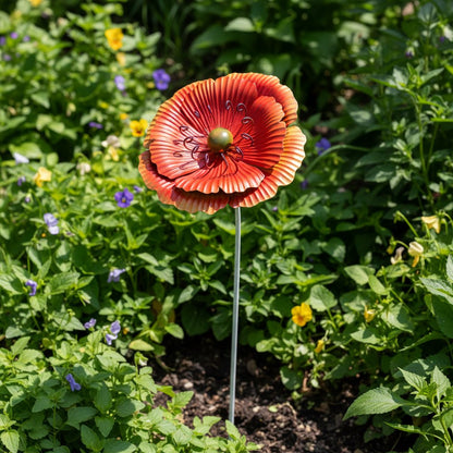 Autumn Glow Poppy Garden Stake