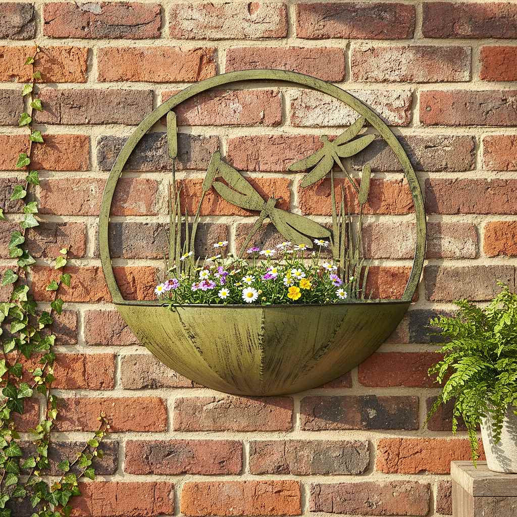 Dragonfly Metal Wall Planter