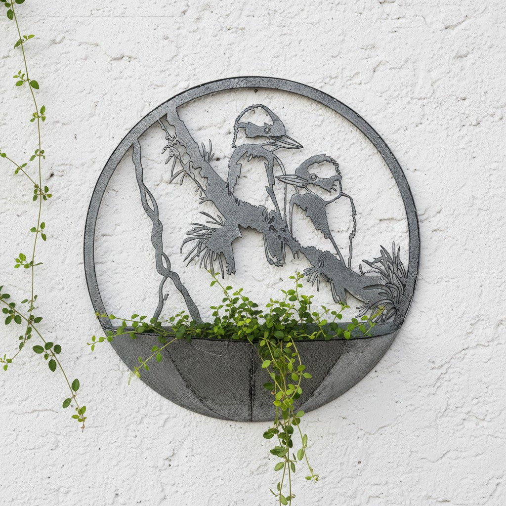Kookaburra Rustic Metal Wall Planter