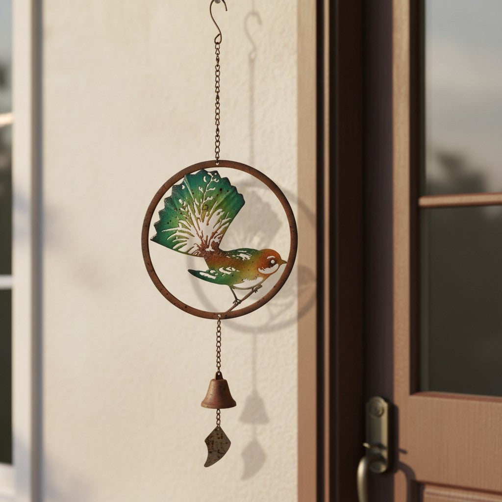 Handpainted Willy Wagtail Hanging Garden Decor