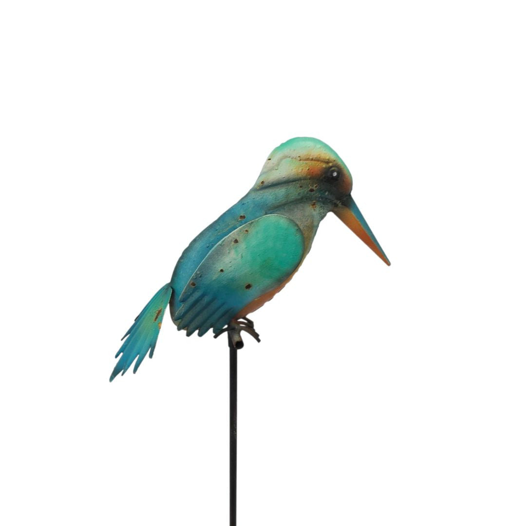 Hand-Painted Kingfisher Garden Stake