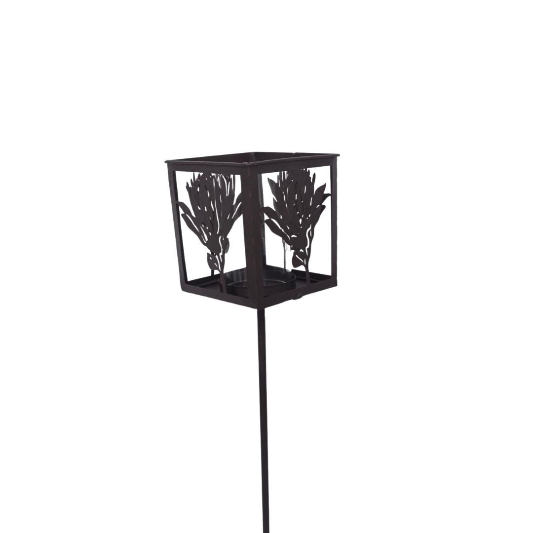 Rustic Protea Lantern Garden Stake
