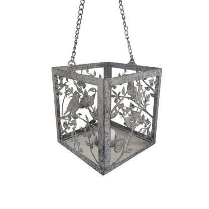 Summer Birds Hanging Metal Lantern