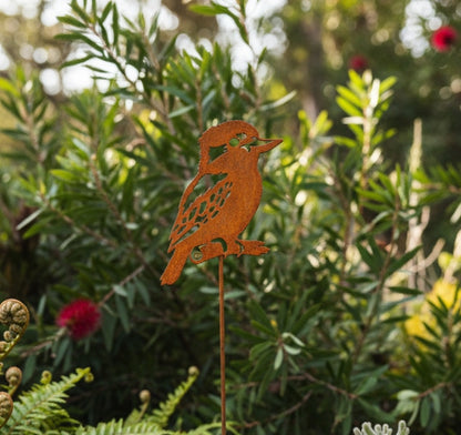 Rustic Kookaburra Garden Stake