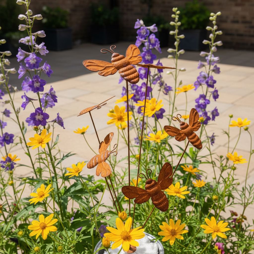 Rustic Bee Garden Stakes