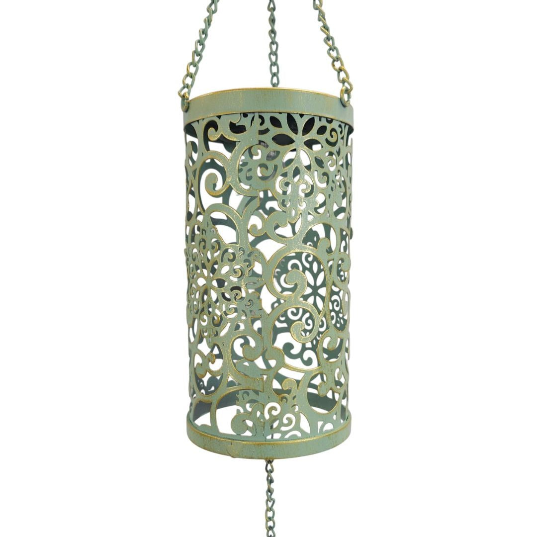 Vintage-Style Solar Lantern with Hanging Bell
