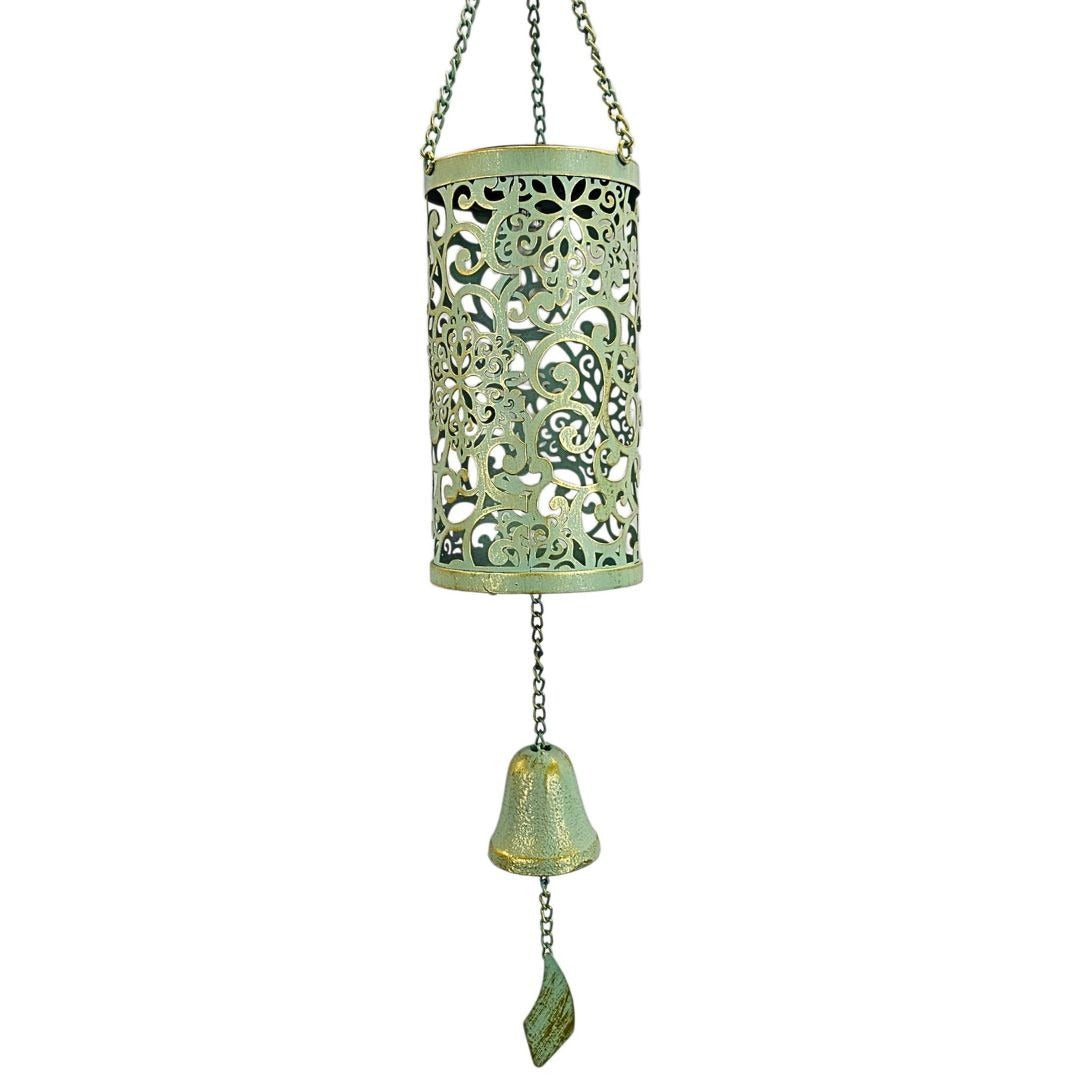 Vintage-Style Solar Lantern with Hanging Bell