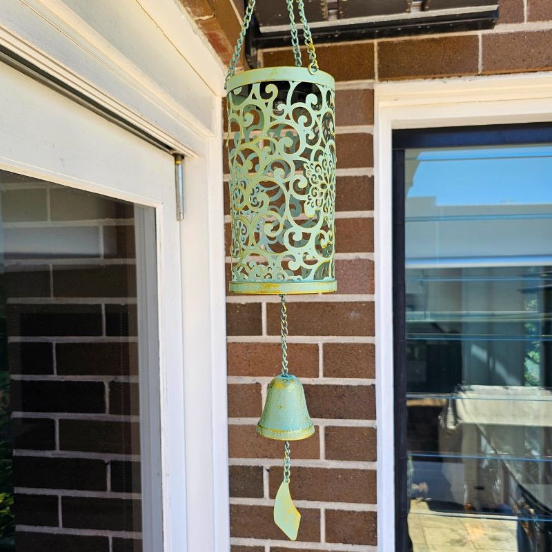 Vintage-Style Solar Lantern with Hanging Bell