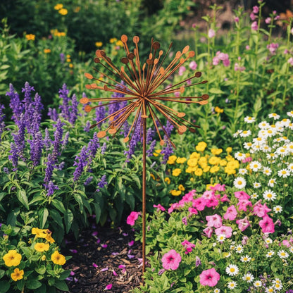Rustic Dandelion Garden Stake