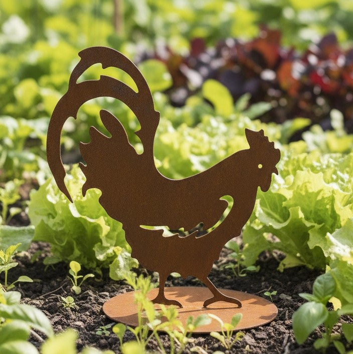Rustic Rooster Metal Stand