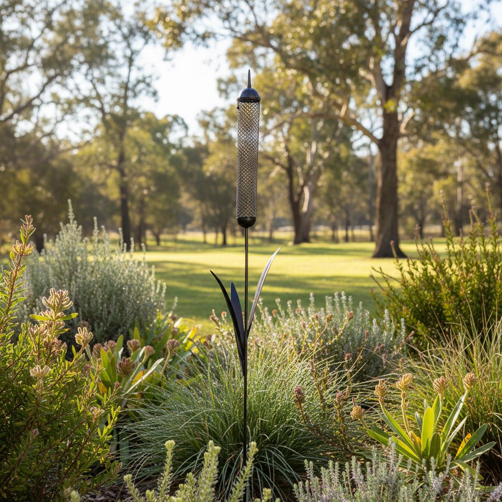 Rustic Bulrush Bird Feeder Stake