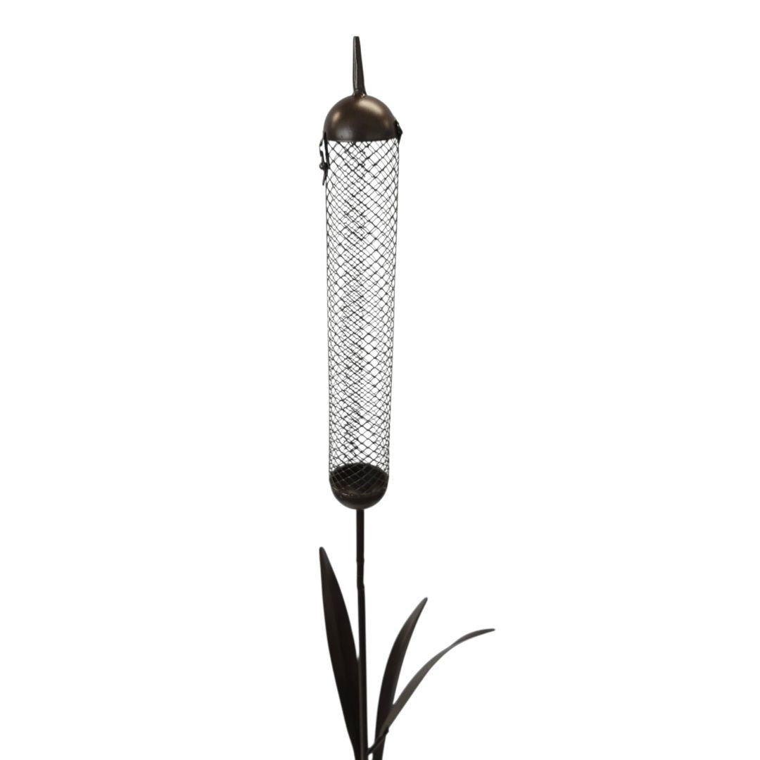 Rustic Bulrush Bird Feeder Stake
