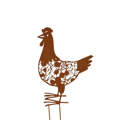 Rustic Hen Garden Stake