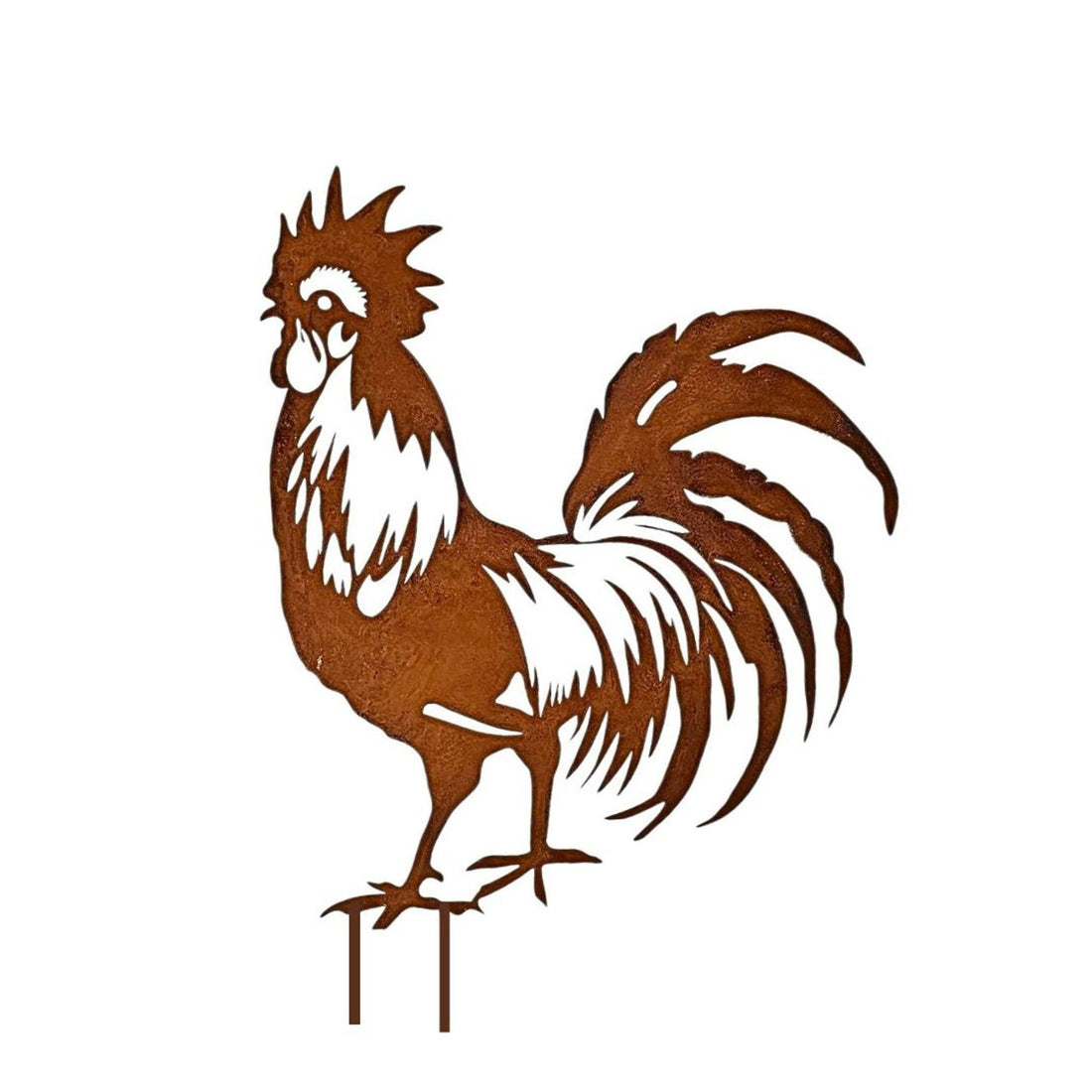Rust Rooster Garden Stake