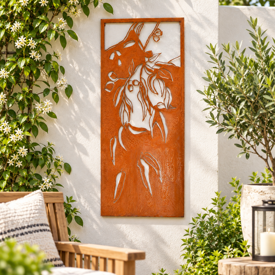 Reverse Laser Cut Gum Leaf Wall Art