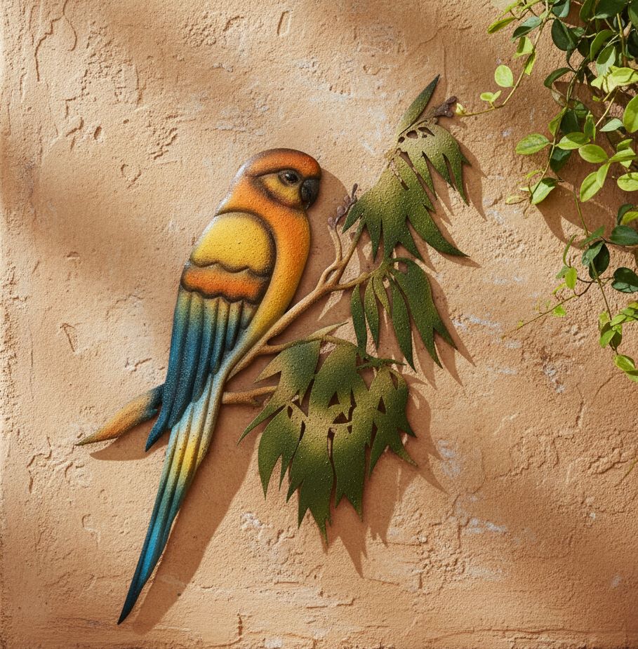 Hand-Painted Coloured Lorikeet Wall Art