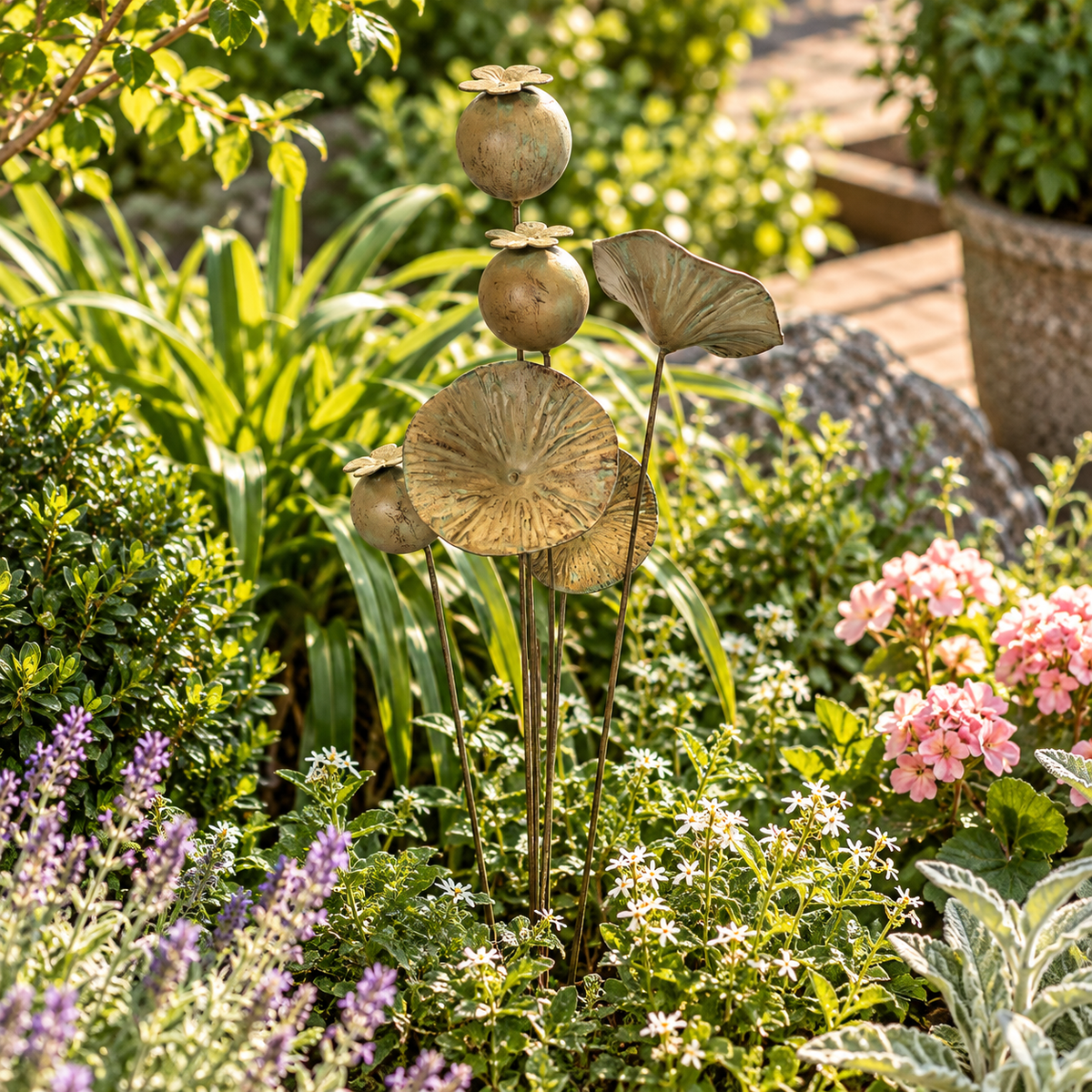 Flower Bud Garden Stake
