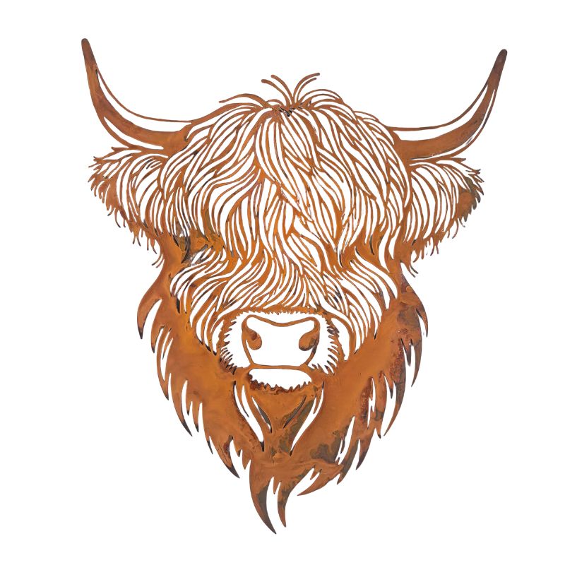Rustic Layered Laser Cut Highland Cow Wall Art