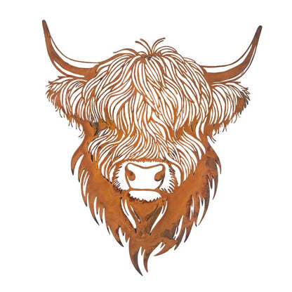 Rustic Layered Laser Cut Highland Cow Wall Art