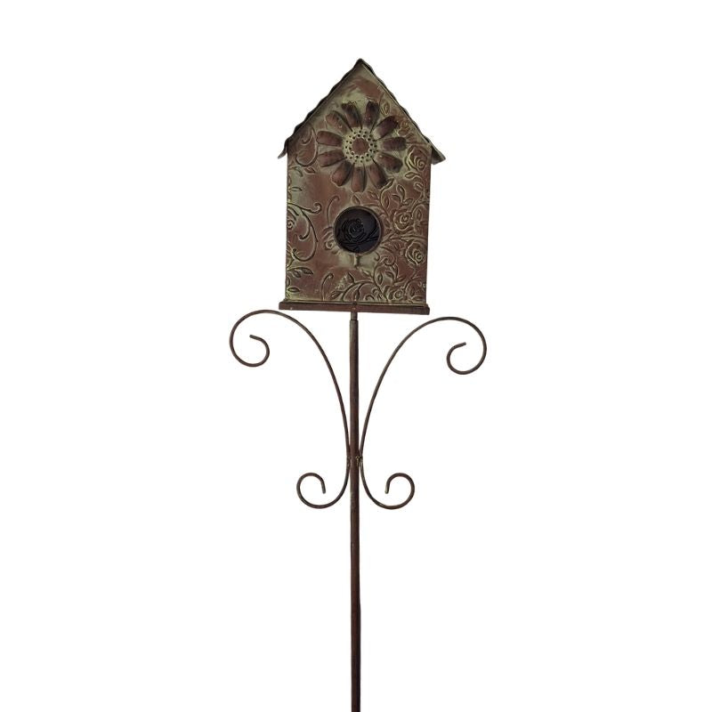 Birdsong Metal Garden Birdhouse Stake
