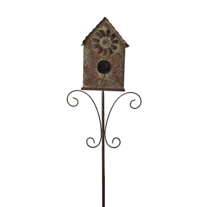 Birdsong Metal Garden Birdhouse Stake