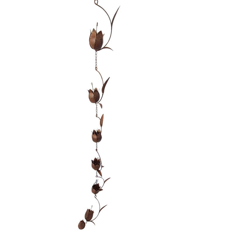 Rustic Tulip Flower Rain Chain