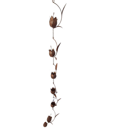 Rustic Tulip Flower Rain Chain