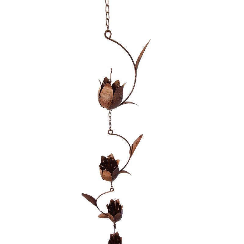 Rustic Tulip Flower Rain Chain