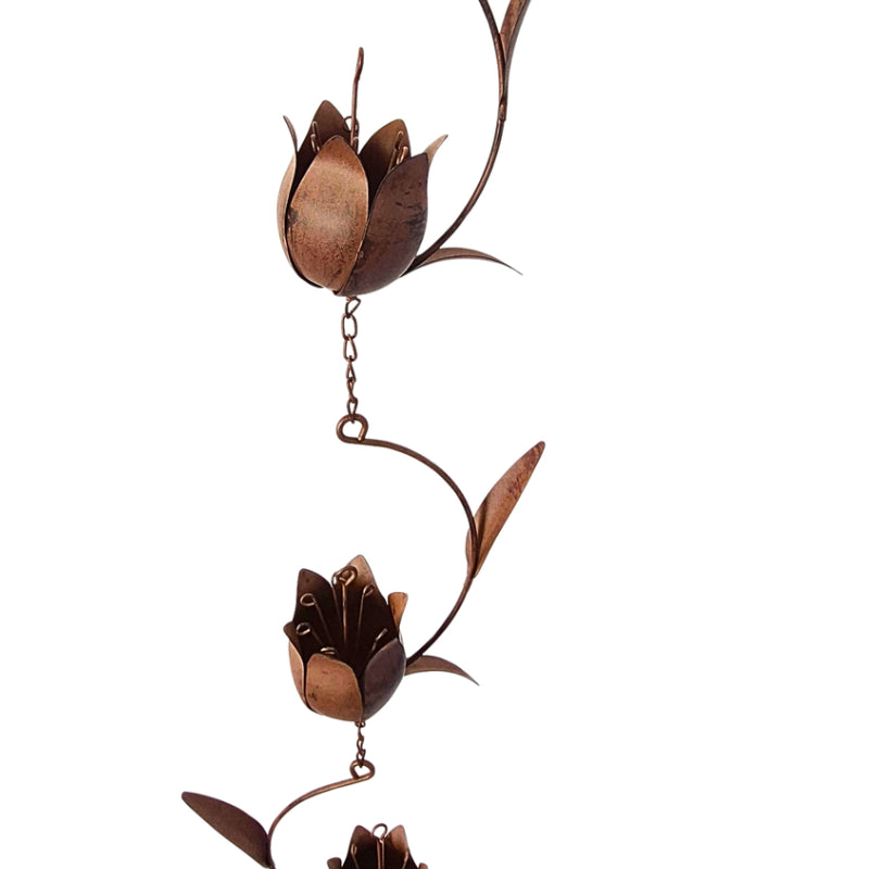 Rustic Tulip Flower Rain Chain